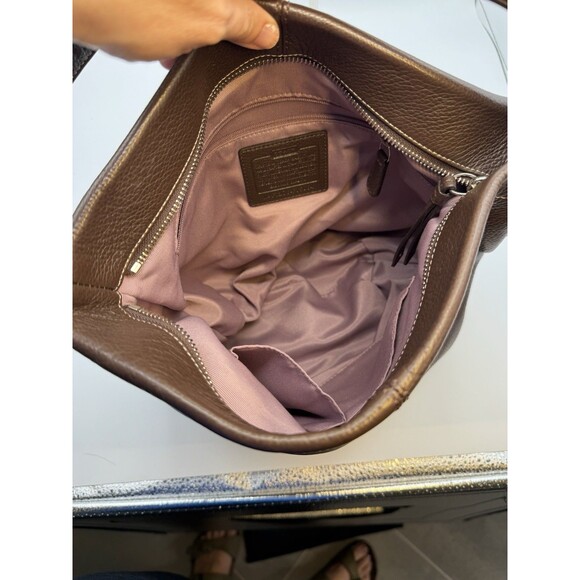 COACH Brown Pebble Leather Convertible Hobo Shoulder Bag F15064 EUC - Picture 9 of 15